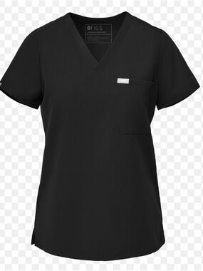 Figs Women's V-Neck Scrub Top — Black
